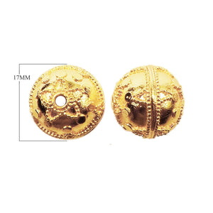 18K Gold Overlay Over Copper handcrafted Indian filigree dome beads for wholesale jewelry making