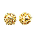 18K Gold Overlay Over Copper handcrafted dome filigree bead for wholesale jewelry making