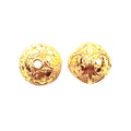 Handcrafted 18K Gold Overlay over Copper textured round bead from India