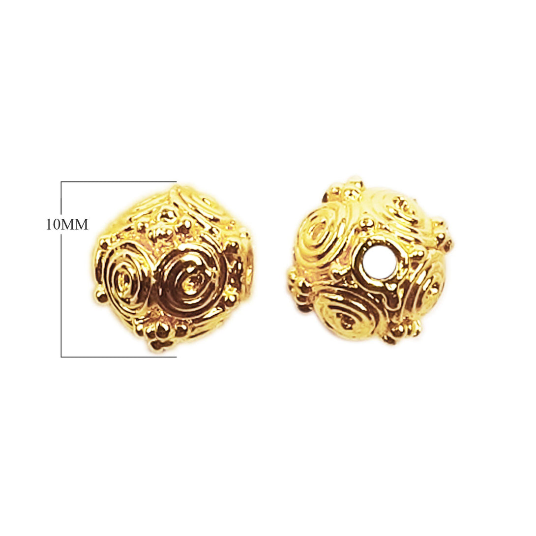 BG-112-10MM 18K Gold Overlay Bali Bead Beads Bali Designs Inc 