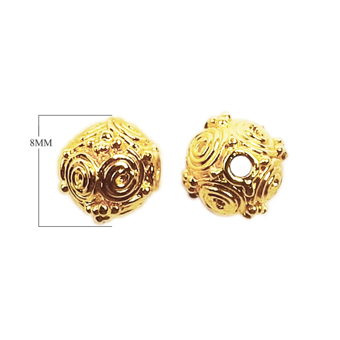 BG-112-8MM 18K Gold Overlay Bali Bead Beads Bali Designs Inc 