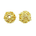 18K Gold Overlay Over Copper filigree swirl design beads handcrafted in India