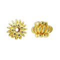 18K gold overlay over copper handcrafted floral spiral bead for jewelry making, made in India.