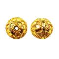 Round filigree bead in 18K gold overlay over copper, handcrafted in India – wholesale jewelry bead