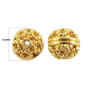 18K Gold Overlay Over Copper Indian handcrafted filigree round bead for wholesale jewelry making