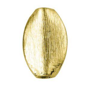 BG-171-10X18MM 18K Gold Overlay Oval Shape Brushed Bead Beads Bali Designs Inc 
