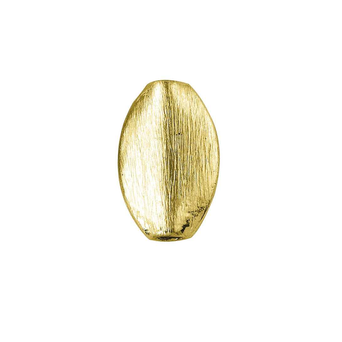 BG-171-9X15MM 18K Gold Overlay Oval Shape Brushed Bead Beads Bali Designs Inc 
