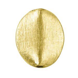 BG-178-15MM 18K Gold Overlay Oval Shape Brushed Bead Beads Bali Designs Inc 
