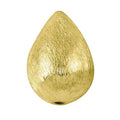 Teardrop-shaped brushed bead with 18K gold overlay over copper, handcrafted in India for wholesale jewelry production.