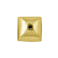Square domed brushed bead with 18K gold overlay over copper, handcrafted in India for wholesale jewelry making.