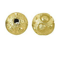 Gold Overlay Textured Round Bead With Embossed Circular Pattern