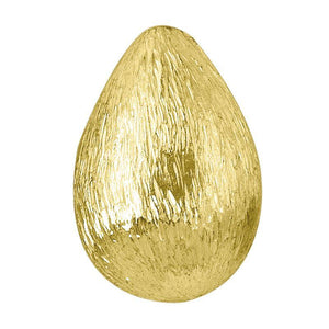 Textured Gold Overlay Teardrop Bead With Brushed Finish