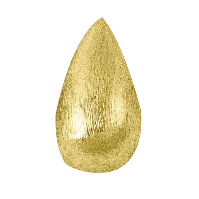 18K Gold Overlay Over Copper Brushed Teardrop Bead