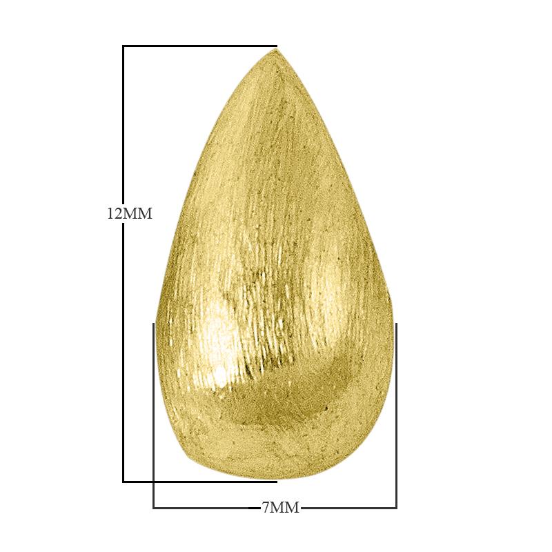 18K Gold Overlay Over Copper Brushed Teardrop Bead