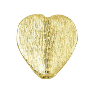 18K Gold Overlay Over Copper Brushed Heart-Shaped Bead