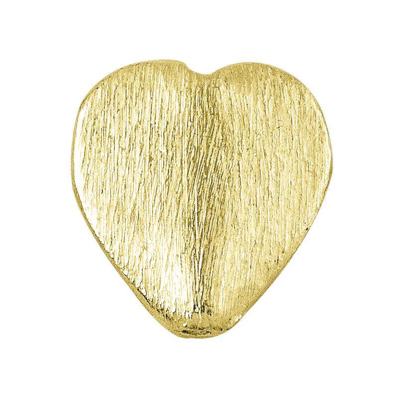 18K Gold Overlay Over Copper Brushed Heart-Shaped Bead