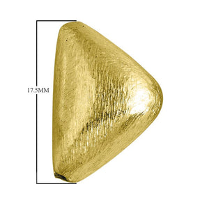 18K Gold Overlay Over Copper Brushed Triangular Bead
