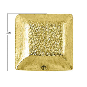 18K Gold Overlay Over Copper Brushed Square Bead