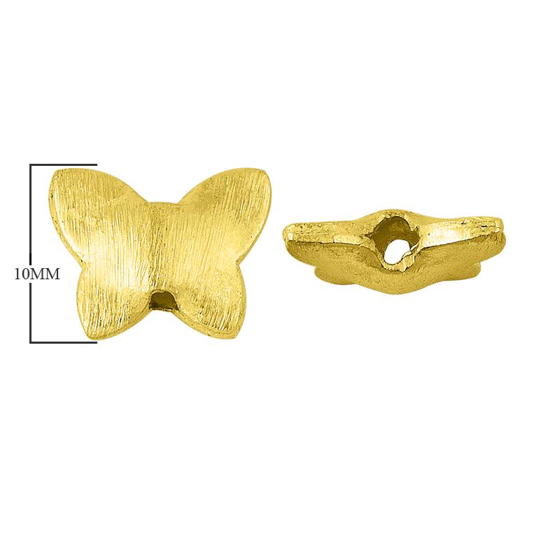 18K Gold Overlay Over Copper Brushed Butterfly-Shaped Bead