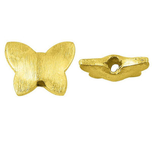 18K Gold Overlay Over Copper Brushed Butterfly-Shaped Bead