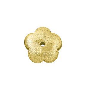 BG-208-12MM 18K Gold Overlay Flower Shape Brushed Bead Beads Bali Designs Inc 