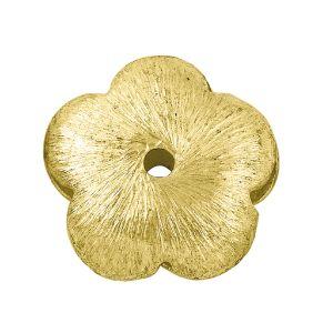 BG-208-16MM 18K Gold Overlay Flower Shape Brushed Bead Beads Bali Designs Inc 