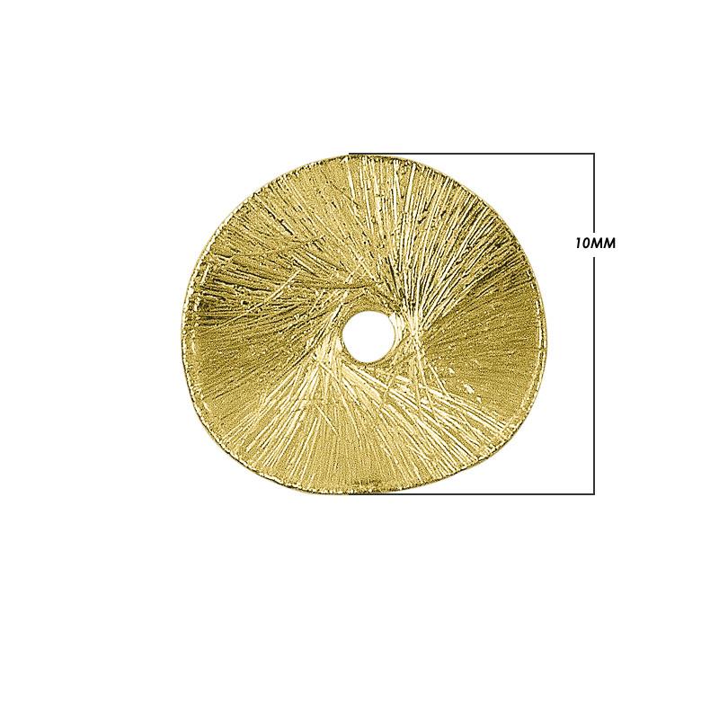 BG-216-10MM 18K Gold Overlay Round Shape Chip Bead Beads Bali Designs Inc 