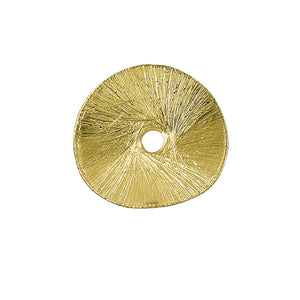 Textured disc spacer bead with 18K gold overlay over copper handcrafted in India for wholesale jewelry designers