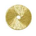 Textured circular chip bead with 18K gold overlay over copper handcrafted in India for wholesale jewelry making