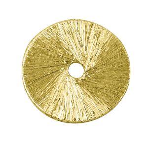 Textured circular chip bead with 18K gold overlay over copper handcrafted in India for wholesale jewelry making