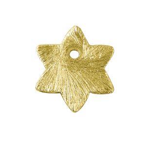Star shape chip bead with textured surface and 18K gold overlay over copper handcrafted in India for wholesale jewelry making
