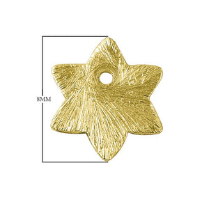 Star shape chip bead with textured surface and 18K gold overlay over copper handcrafted in India for wholesale jewelry making