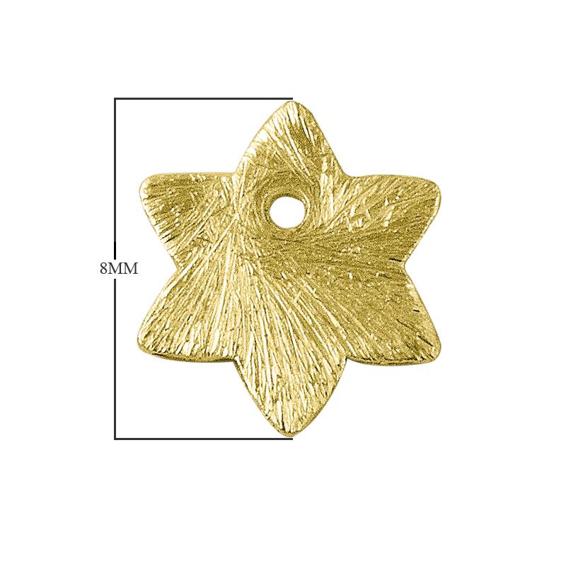 Star shape chip bead with textured surface and 18K gold overlay over copper handcrafted in India for wholesale jewelry making