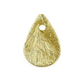 Teardrop-shaped textured chip bead with 18K gold overlay over copper handcrafted in India for wholesale jewelry making