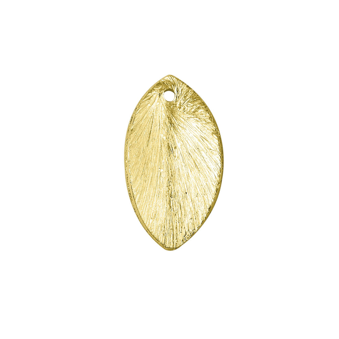 BG-221 18K Gold Overlay Oval Leaf Shape Chip Bead Beads Bali Designs Inc 