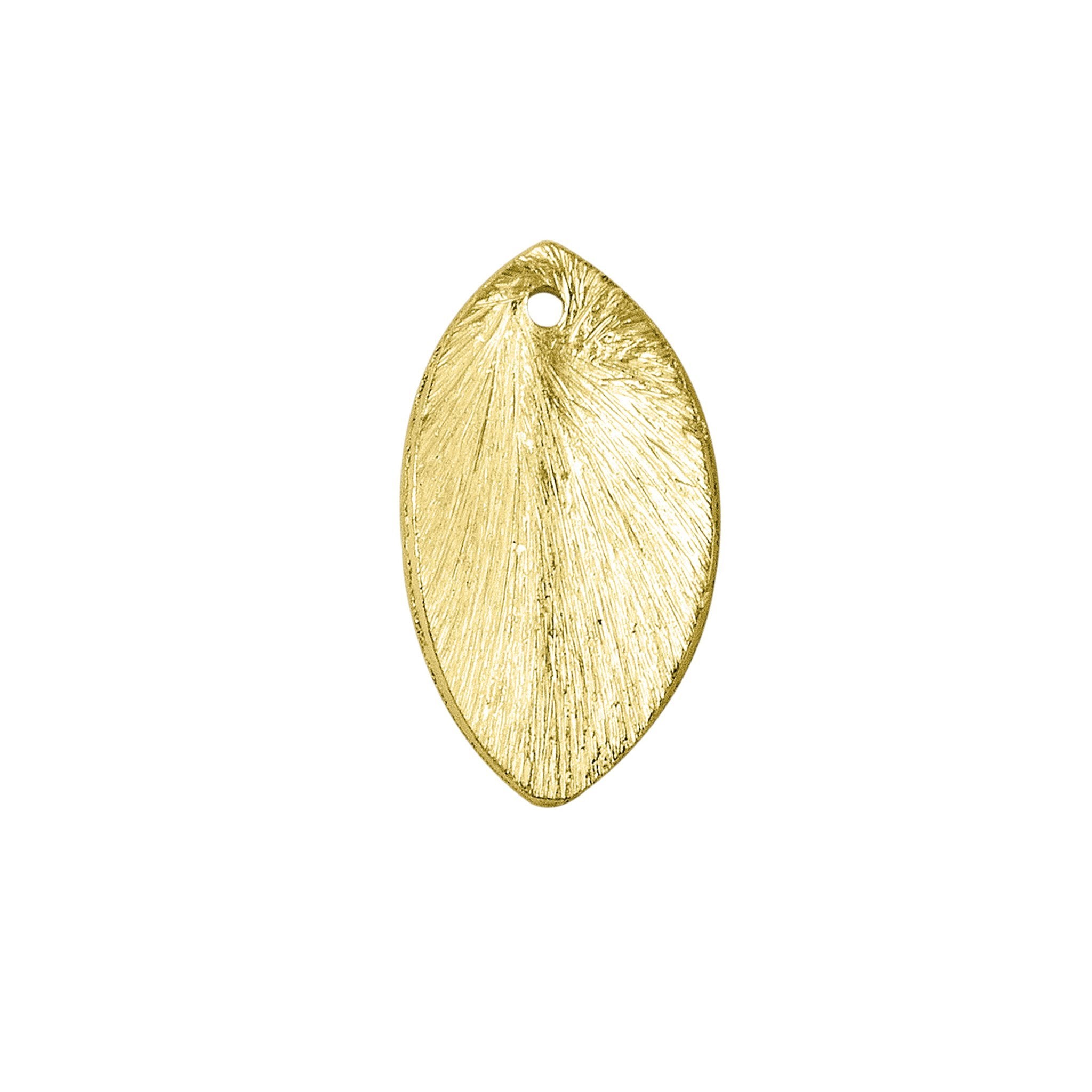18K gold overlay leaf shape chip bead handcrafted in India with textured finish for wholesale jewelry production