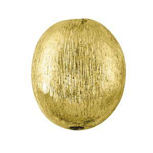 18K gold overlay oval textured bead handcrafted in India with artisan brushed finish for wholesale jewelry making