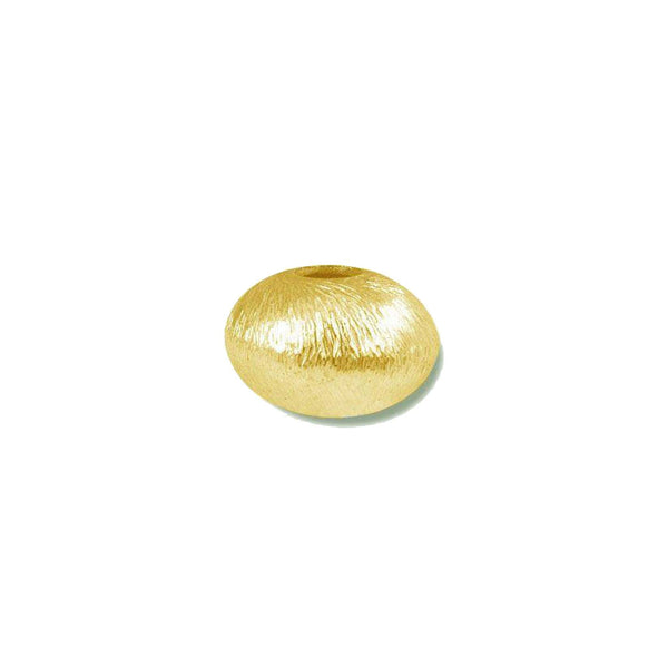 BG-229-10MM 18K Gold Overlay Flat Round Shape Brushed Bead Beads Bali Designs Inc 