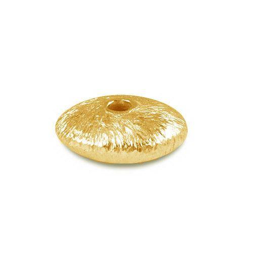 BG-231-10MM 18K Gold Overlay Wheel Shape Brushed Bead Beads Bali Designs Inc 