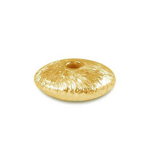 18K gold overlay flat saucer textured bead handcrafted in India for wholesale jewelry production