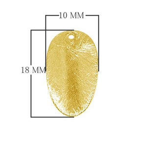 18K gold overlay long oval shape brushed bead handcrafted in India for wholesale jewelry making