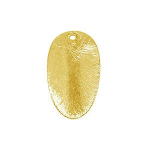 18K gold overlay long oval shape brushed bead handcrafted in India for wholesale jewelry making