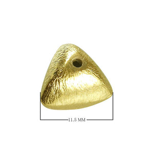 Handcrafted triangle shape brushed bead with 18K Gold Overlay Over Copper from India
