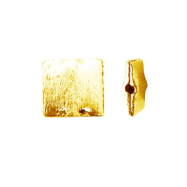 BG-254 18K Gold Overlay Square Shape Brushed Bead Beads Bali Designs Inc 