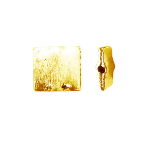 Handcrafted square shape brushed bead with 18K Gold Overlay Over Copper from India