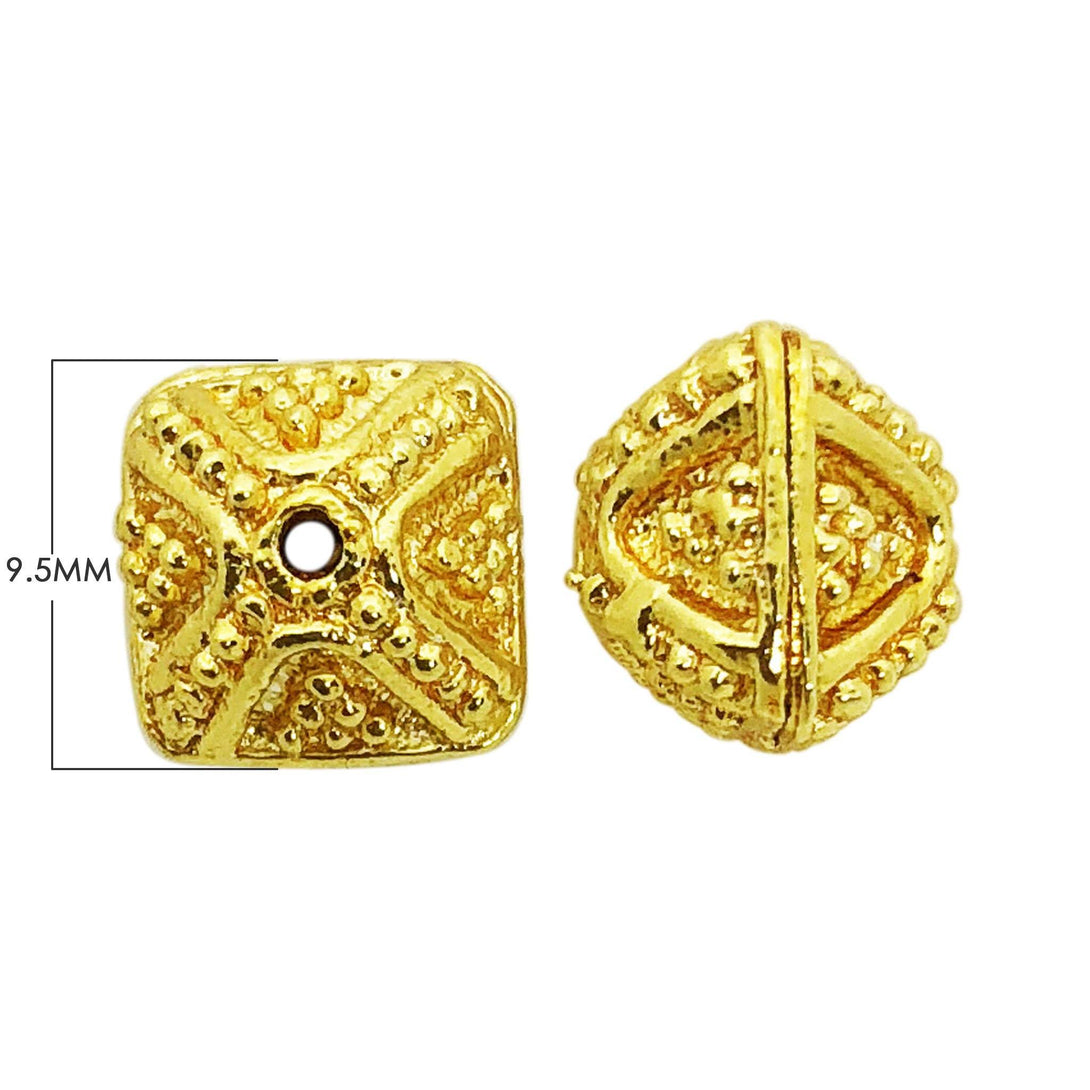 BG-257-9.5MM 18K Gold Overlay Bali Bead Beads Bali Designs Inc 