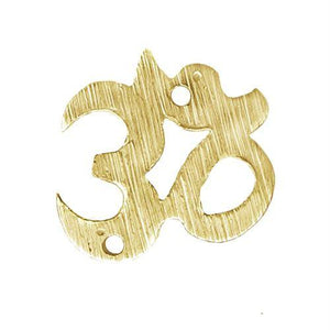Handcrafted om shape chip bead with 18K Gold Overlay Over Copper from India
