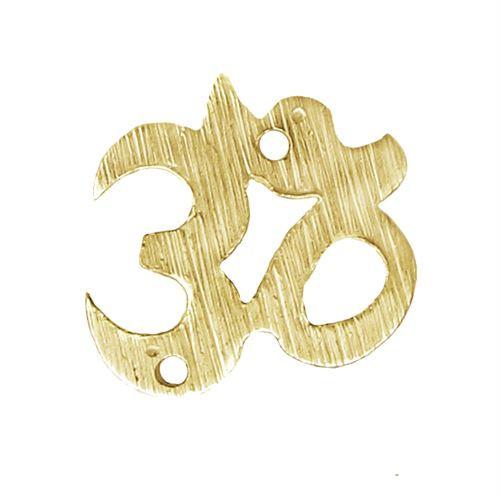 Handcrafted om shape chip bead with 18K Gold Overlay Over Copper from India