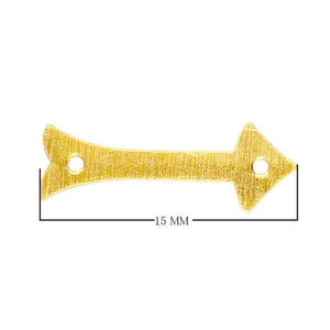 Handcrafted arrow shape chip bead with 18K Gold Overlay Over Copper from India