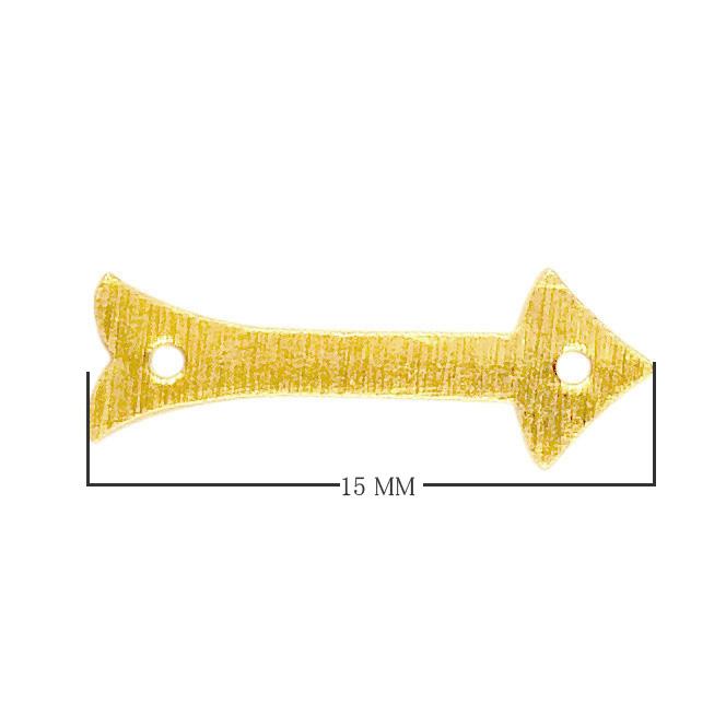 Handcrafted arrow shape chip bead with 18K Gold Overlay Over Copper from India